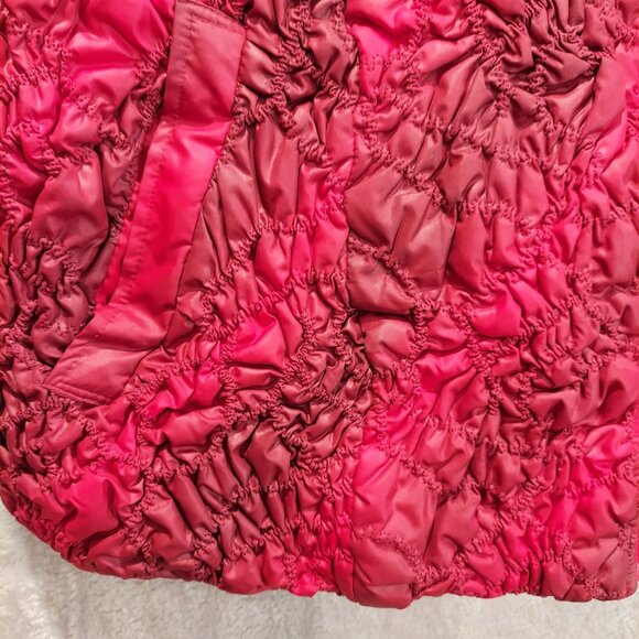 Christopher & Banks Womens L Vest Red Maroon ruched textured Colorful Bold warm - Picture 12 of 14